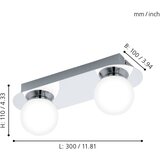 Eglo 94627 - LED kupatilsko svetlo MOSIANO 2xLED/3,3W/230V IP44 | Eponuda.com