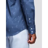 Ombre Classic men's cotton SLIM FIT shirt in palm trees - dark blue | shoptok.hr