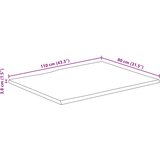 Stolna ploča 110x80x3,8cm od masivnog drva manga sa živim rubom | shoptok.hr
