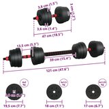  2-u-1 set bućica Crna i crvena 121 x 19 5 x 19 5 cm | shoptok.hr