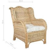 vidaXL Sofa od prirodnog ratana i platna s jastukom | shoptok.hr
