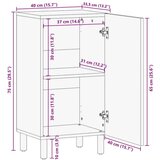 vidaXL Komoda 40x33,5x75 cm trden robusten mangov les in kovina | Shoptok.si