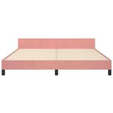  Okvir za krevet s uzglavljem ružičasti 160x200 cm baršunasti | shoptok.hr