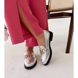 Gemre Silver moccasins with rhinestones Aleyna | Shoptok.si