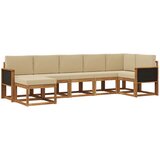 vidaXL Zunanja garnitura za sedenje 7 pcs Naravna in bež Poliester, (5000280983) | Shoptok.si