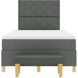 vidaXL Stranska postelja z vzmetnico in klopjo Temno siva 120x190 cm Tkanina | Shoptok.si