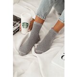 Milena Women's Non-Pressing Socks In Thin Stripes Grey | Shoptok.si