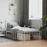 Metalni okvir kreveta uzglavlje i podnožje bijeli 90 x 200 cm | shoptok.hr