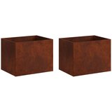  Vrtna saksija 2 kom. Rđa 40 x 30 x 30 cm Otporni čelik | shoptok.hr