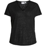 Vila Topi & Bluze Top Amer S/S - Black Črna Cene
