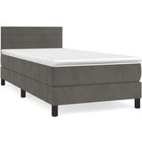 Box spring krevet s madracem tamnosivi 100x200 cm baršunasti | shoptok.hr