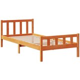  Knjižna postelja brez vzmetnice vošč. rjava 75x190 cm borovina, (21653599) | Shoptok.si