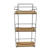 Polica trostruka 57x26,5x11,5cm bambus mat crna