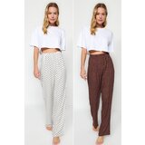 Trendyol 2-Pack Heart Patterned Viscose Woven Pajamas Bottoms | Shoptok.si