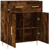 vidaXL Komoda dimljeni hrast 69,5x34x90 cm inženirski les | Shoptok.si
