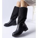 Gemre Black boots decorated with fur Plains | shoptok.hr