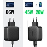 Ugreen Zidni punjač (70867) - 2x USB-C, PD, GaN 66W, 3.3A - crni | Eponuda.com