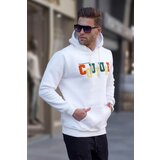 Madmext Ecru Hooded Embroidered Sweatshirt 6029 Cene