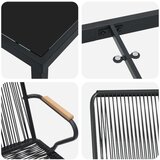 vidaXL 5-delni vrtni jedilni set črni PVC ratan | Shoptok.si