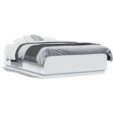 vidaXL Okvir za krevet bijeli 135x190 cm konstruirano drvo | shoptok.hr