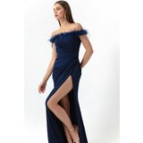Lafaba Women's Navy Blue Evening Dress. Evening Dress. Cene
