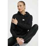 The North Face Bombažen pulover ženski, črna barva, s kapuco, NF0A87DGJK31