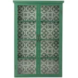 Zelena viseća vitrina od masivne jele 81x122x22 cm Hazem –