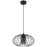  Luster na sajli CORRINI 1xE27/60W/230V, prečnik 34 cm, crna/siva | Eponuda.com