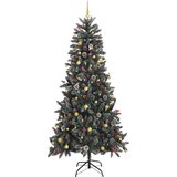  Umjetno božićno drvce Zelena 240 cm PVC Plastika i Čelik - 240 cm s LED-ima i zlatnim/brončanim lopticama | shoptok.hr