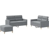  3-dijelni set sofa s jastucima svjetlosivi od tkanine | shoptok.hr