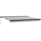 Tenda na uvlačenje antracit-bijela 4,5x3 m tkanina i aluminij | shoptok.hr