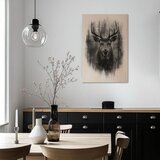  Slika na drvetu - Jelen u tihoj maglini | ePonuda.com