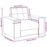 SOFA fotelja tamno siva 100x78x80 cm baršun | Shoptok.si