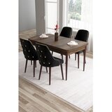 Hanah home trpezarijski set Tia, sto i 4 stolice, ploča u dekoru drveta Baroque, crna tkanina Babyface | Eponuda.com