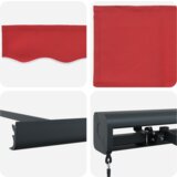 vidaXL Ročna Zložljiva Tenda Rdeča 500x300 cm, Nadomestna Tkanina za Tendo za Okvir 5x3 m Rdeča | Shoptok.si