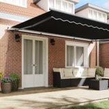 vidaXL ročna retractibilna tenda črna 500x350 cm, zamenjava tenda za okvir 5x3,5 m črna | Shoptok.si