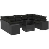 vidaXL 10-dijelni set vrtnih sofa s jastucima crni od poliratana | shoptok.hr