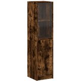  Visoka komoda sa staklenim vratima boja hrasta 35 x 37 x 142 cm Smeđa | shoptok.hr