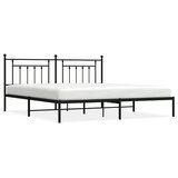 Metalni okvir za krevet s uzglavljem crni 200x200 cm | shoptok.hr