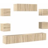  7-dijelni set TV ormarića boja hrasta sonome konstruirano drvo | shoptok.hr