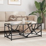 vidaXL Stolić za kavu s crnom staklenom površinom 98,5x50x41 cm čelik Cijene