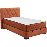 MID.YOU POSTELJA Z VZMETNICO 120 cm x 200 cm , tekstil, leseni material barve konjaka | Shoptok.si