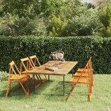 Maison Chic Zložljivi Vrtni Stoli - Stol za vrti 6 kosov trden akacijev les JS3046, (21875926) | Shoptok.si