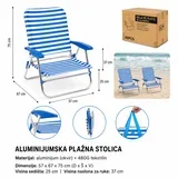 Aluminijumska stolica za plažu, Plavo-bela
