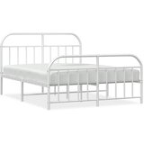  Metalni okvir kreveta uzglavlje i podnožje bijeli 150 x 200 cm | shoptok.hr