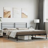 vidaXL Kovinski posteljni okvir z vzglavjem črn 183x213 cm Cene