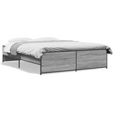  Okvir kreveta boja hrasta 160x200 cm konstruirano drvo i metal | shoptok.hr