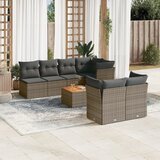 vidaXL 8-dijelni set vrtnih sofa od poliratana s jastucima sivi Cijene