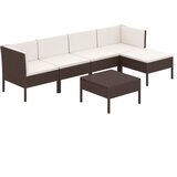 Maison Chic Seti vrtnega pohištva - Vrtna garnitura - Vrtni pohištvo set 6-delna z blazinami poli ratan rjava, (21804279) | Shoptok.si