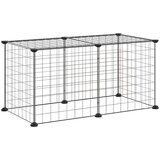  Kavez za kućne ljubimce s 8 panela crni 35 x 35 cm čelični | shoptok.hr